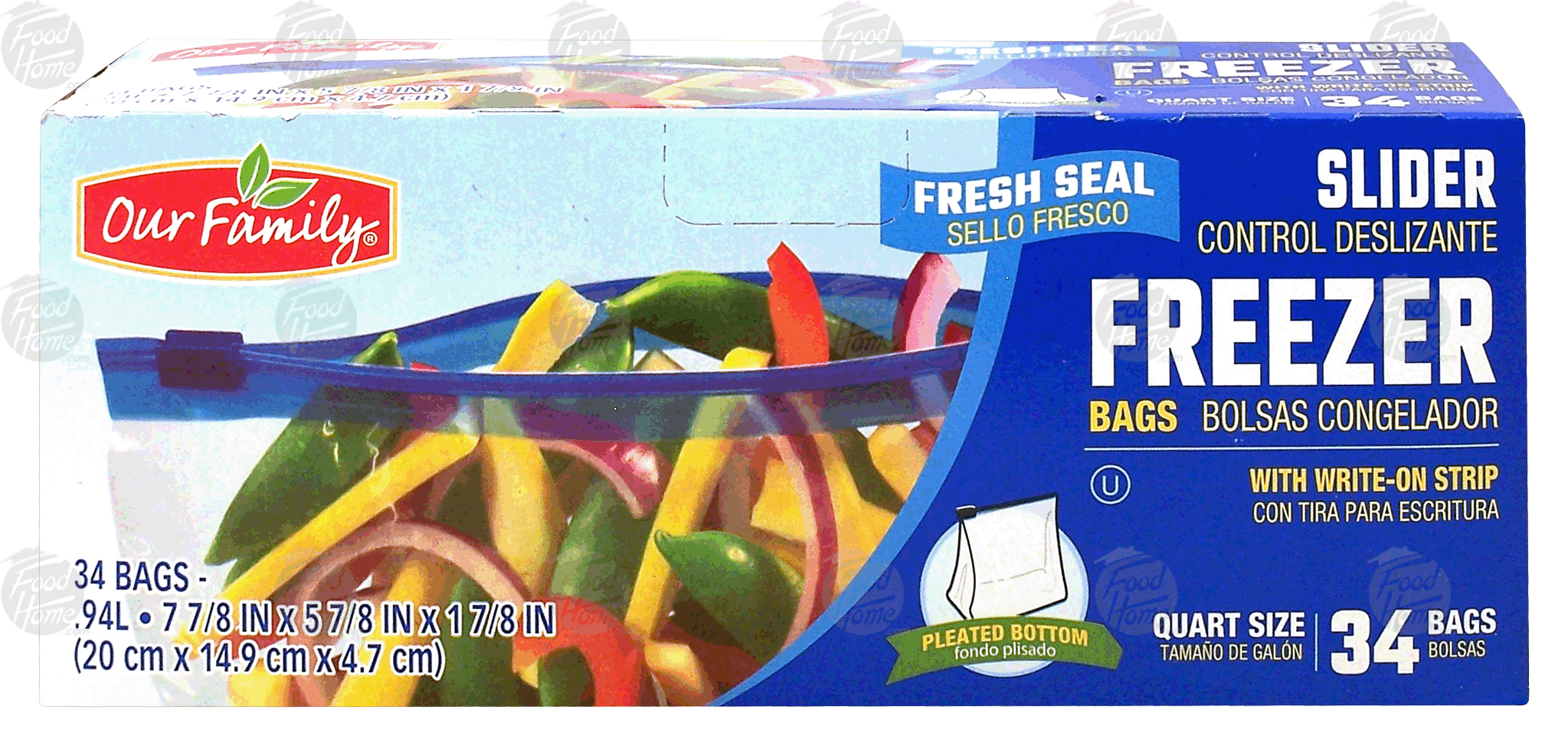 Our Family  slider freezer bags, quart size Full-Size Picture